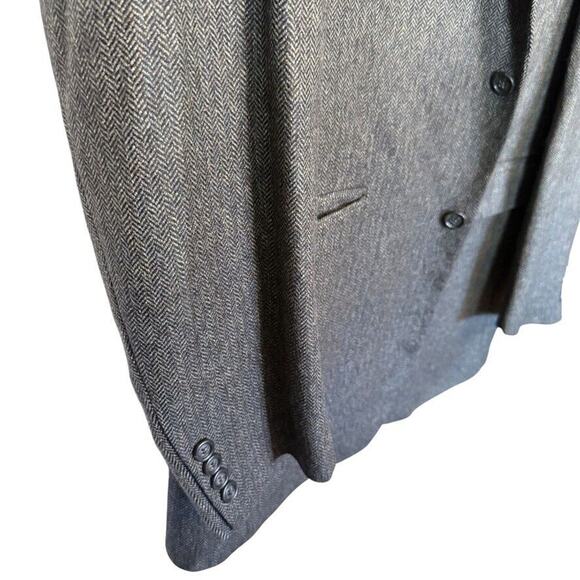 Jos A Bank Mens Herringbone Wool Olive Brown Suit Jacket Blazer 44XL Extra Long - Picture 2 of 16
